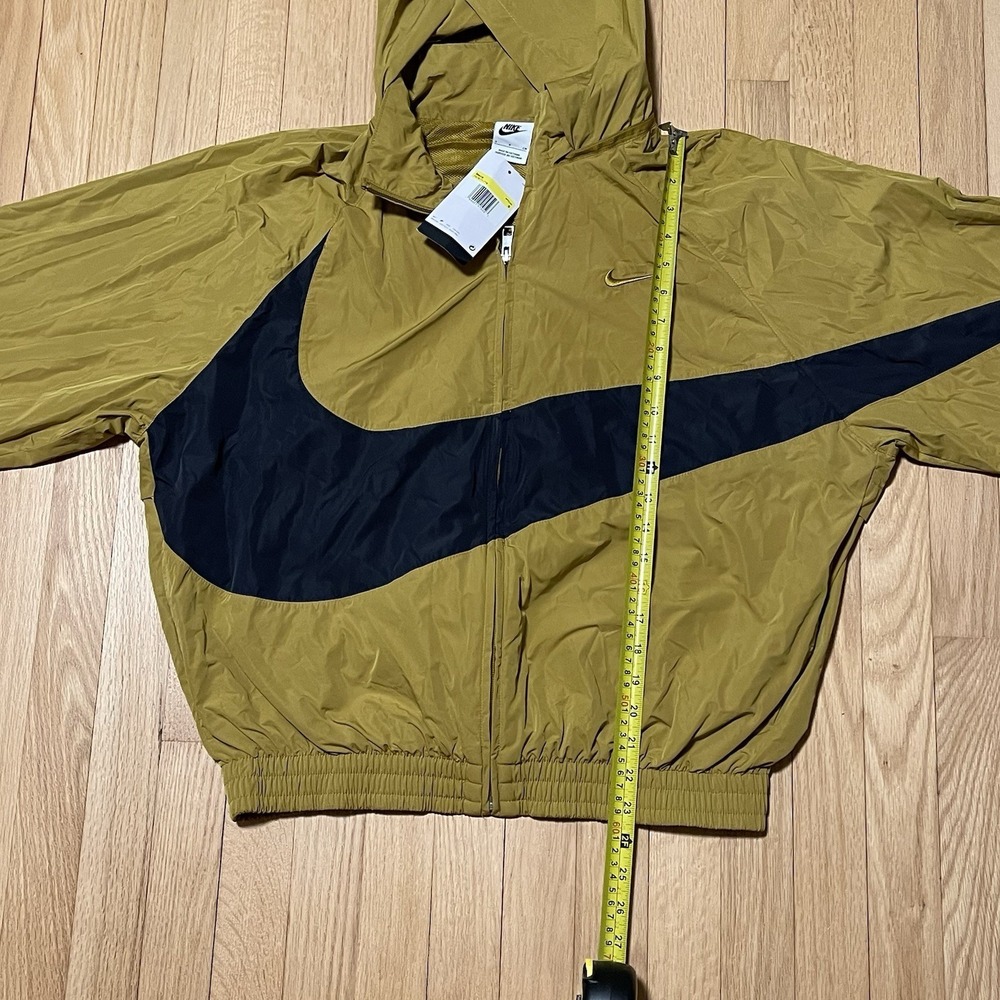 Nike Big Swoosh‎ Windbreaker Jacket Full Zip Mens Sz Small Olive Green Track - Picture 6 of 8